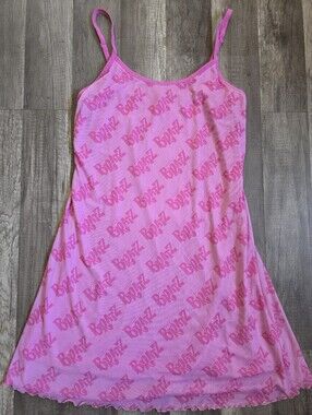 DOLLS KILL X BRATZ MGA Bubblegum Pink Monogram Slip Dress Xl Kawaii Pastel Goth